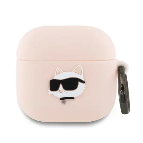 Karl Lagerfeld Silicone Choupette Head 3D růžová / Pouzdro / pro Apple AirPods 4