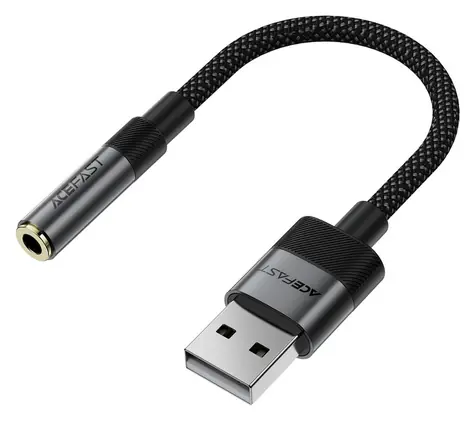 Acefast J13 černá / Adaptér / USB-A / Jack 3,5 mm