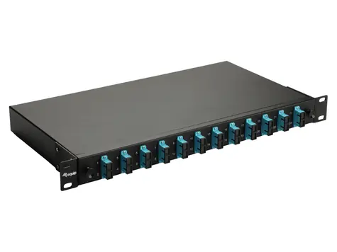 Equip optický spojovací box 12-port SC-Duplex černá / Optický spojovací box / 1U / OM3 multimode