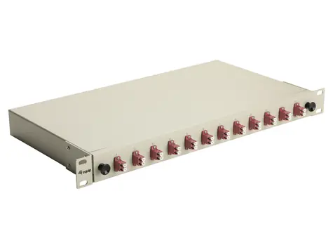 Equip Spojovací box 12-Port LC-Duplex OM4 šedá / Optický spojovací box / Rack 19" 1U / 12x LC/UPC duplex