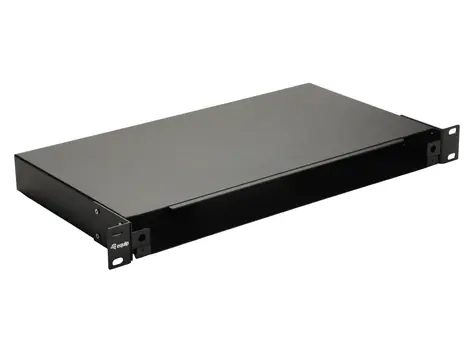 Equip 19" optický spojovací box bez čelního panelu černá / Optický spojovací box / 1U / ocel / max. 48 vláken