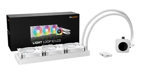 be quiet! Light Loop IO LCD 360mm bílá / Vodní chlazení CPU / 3x120mm ventilátor / IPS displej 2,1" / RGB LED