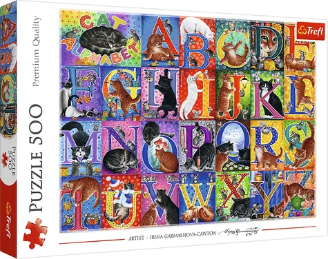 TREFL Puzzle Kočičí abeceda / 500 dílků / 48 x 34 cm