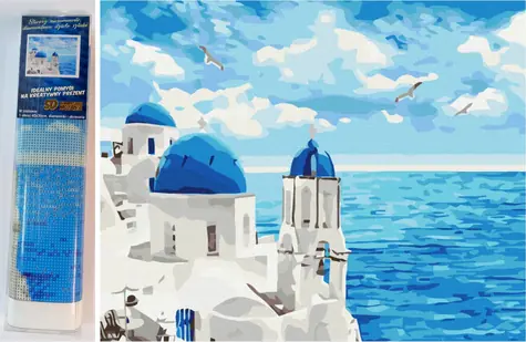 NORIMPEX Diamantové malování Mraky nad Santorini / 30x40 cm