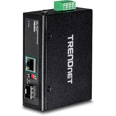 TRENDnet TI-PF11SFP / Konvertor médií / SFP na Gigabit PoE+ / 30 W / IP30 / -40~75 °C