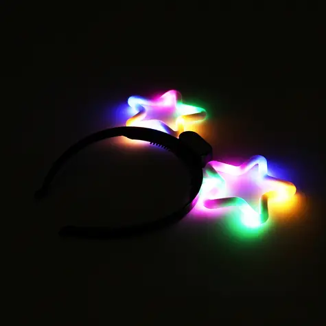 RAPPA Čelenka hvězdy blikající / Karnevalový doplněk / LED, 3 režimy svícení