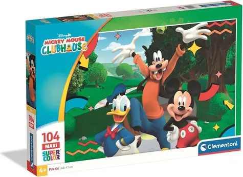 CLEMENTONI Puzzle Mickeyho klubík MAXI / 104 dílků / od 4 let