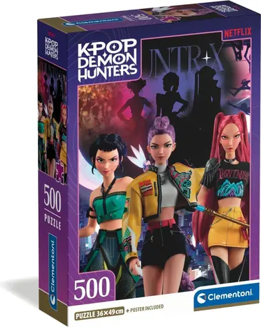 CLEMENTONI Puzzle K-Pop Lovkyně démonů: Huntrix / 500 dílků / 36 x 49 cm