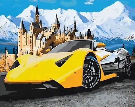 NORIMPEX Diamantové malování Sportovní auto / 30x40 cm
