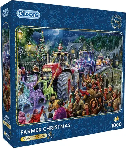 GIBSONS Puzzle Farmářské Vánoce / 1000 dílků / 68 x 49 cm