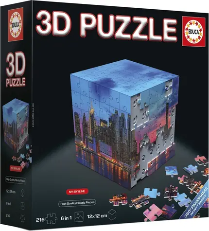 EDUCA 3D Puzzle kostka New York / 216 dílků / od 14 let