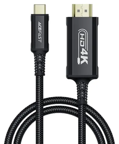Acefast C1 černá / Video kabel / USB-C na HDMI / 4K 60Hz HDR / 1,8 m