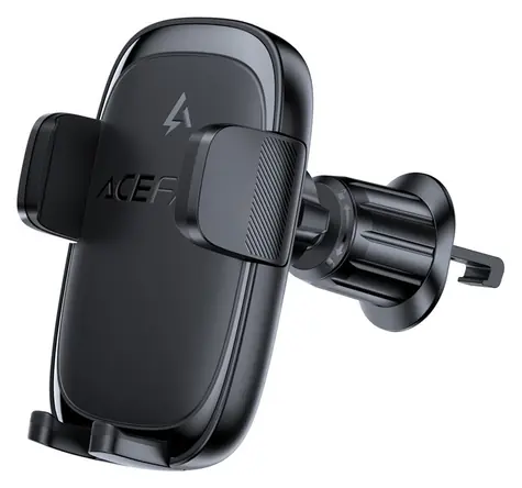 Acefast D48 černá / Držák telefonu do auta / do ventilace / bezdrátová nabíječka