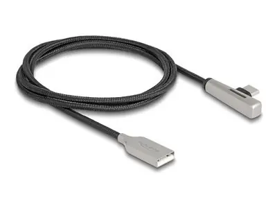 DeLock kabel USB-A - USB-C 60 W 1 m černá/stříbrná / Kabel / USB 2.0 / Quick Charge 3.0