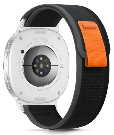 Tech-Protect Nylon Stripe černá/oranžová / Řemínek pro Samsung Galaxy Watch / 40/44/46 mm / Nylon