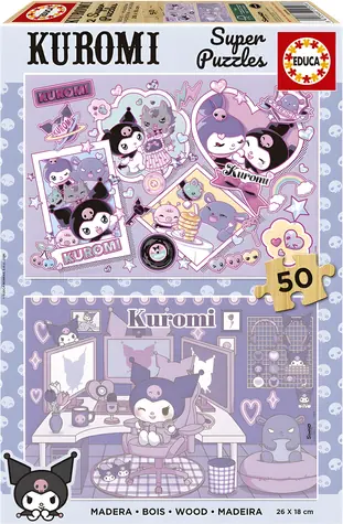 EDUCA Dřevěné puzzle Kuromi / 2x50 dílků