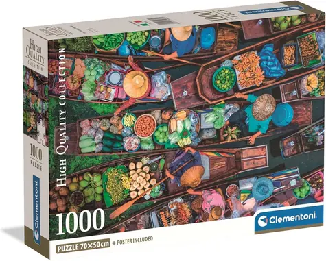 CLEMENTONI Puzzle Thajský plovoucí trh / 1000 dílků / od 18 let