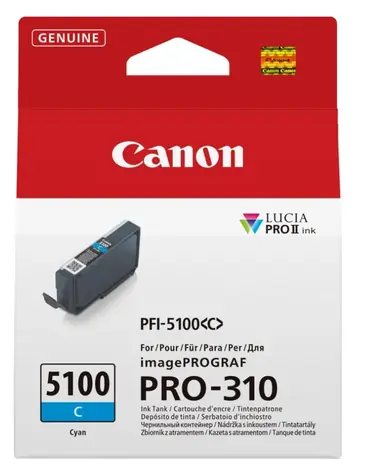 Canon PFI-5100C azurová / Cartridge / imagePROGRAF PRO-310 / 14,4 ml / Originální