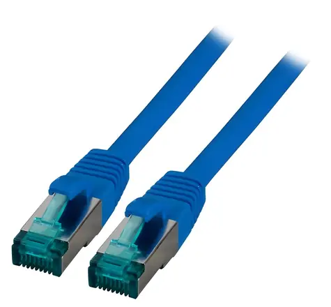 EFB S/FTP patch kabel Cat6A 0,25 m modrá / Patch kabel / RJ-45 / LSZH / 10 Gbit/s