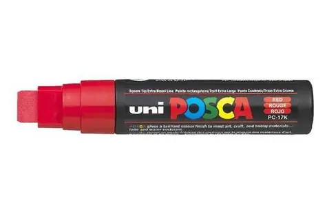 POSCA PC-17K červená / Akrylový popisovač / hrot dláto / šířka stopy 15 mm