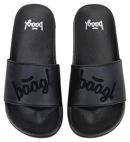 BAAGL Pantofle Logo Black vel. 45 / Domácí obuv / EVA podrážka / Protiskluzová