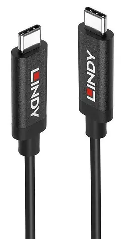 Lindy USB-C - USB-C aktivní černá / USB kabel / USB 3.2 Gen 2 / 10 Gbit/s / 5 m / PD 60W