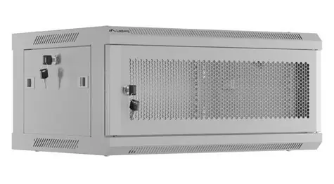 Lanberg WF01-6404-23S šedá / Nástěnný rozvaděč 19" / 4U / 600×450 mm / perforované dveře / Flat pack