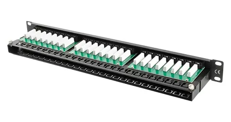 Lanberg černý / Patch panel / 48 portů / Cat6 / UTP / 1U / 19"