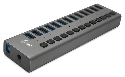 i-tec USB Hub 13 Port / USB hub / napájecí adaptér 60W / šedá