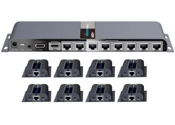 PremiumCord HDMI 1-8 splitter+extender / Extender / Cat6/6a/7 / Full HD 1080p / 3D