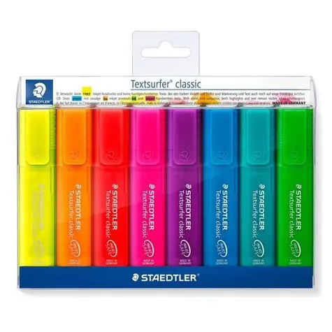 Staedtler Textsurfer Classic / Zvýrazňovač / 8 barev / Šíře stopy 1-5 mm / Etue