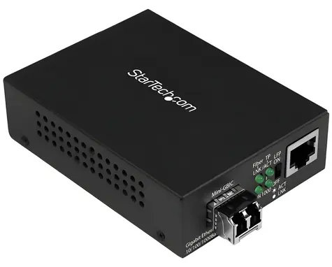 StarTech Gigabitový mediakonvertor SFP černá / Mediakonvertor / 1 Gbps / RJ-45 / IEEE 802.3z
