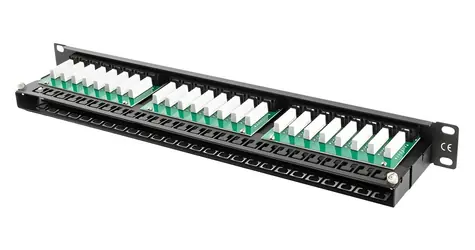 Lanberg černý / Patch panel / 48 portů / Cat5e / UTP / 1U / 19"