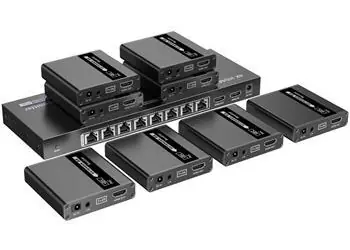 PremiumCord HDMI 1-8 splitter+extender / Rozbočovač a extender / CAT6/6a/7 / UHD 4K 30Hz / až 70 m