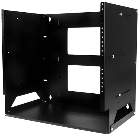StarTech Nástěnný regál 8U černý / Nástěnný regál / 19" / nosnost 34 kg / ocel