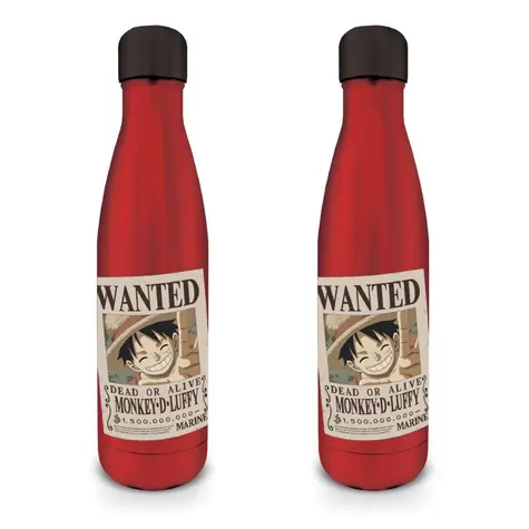 Pyramid One Piece Wanted Luffy nerezová láhev černá / Láhev / Nerezová ocel / Motiv Wanted - Luffy