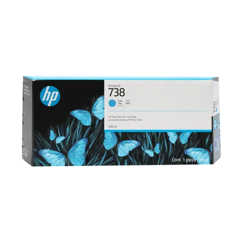 HP 738 azurová / Inkoustová cartridge / pro HP DesignJet T850, T950 / 300 ml