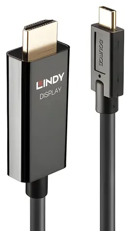 Lindy USB-C na HDMI černá / Adaptérový kabel / 10 m / 4K 60Hz / HDR