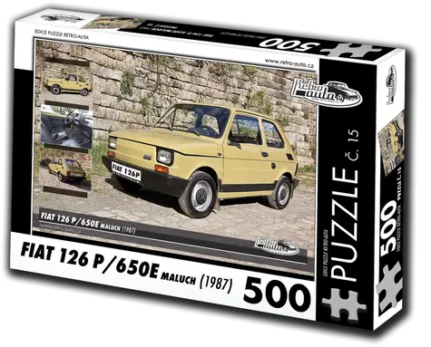 RETRO-AUTA Puzzle Fiat 126P, 650E Maluch (1987) / 500 dílků / 48 × 36 cm