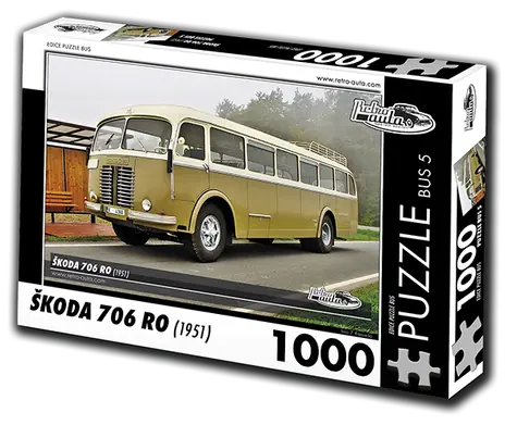 RETRO-AUTA Puzzle BUS č.5 Škoda 706 RO (1951) / 1000 dílků / 66 × 47 cm