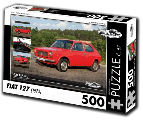RETRO-AUTA Puzzle č. 67 Fiat 127 (1973) / 500 dílků / 48 × 36 cm
