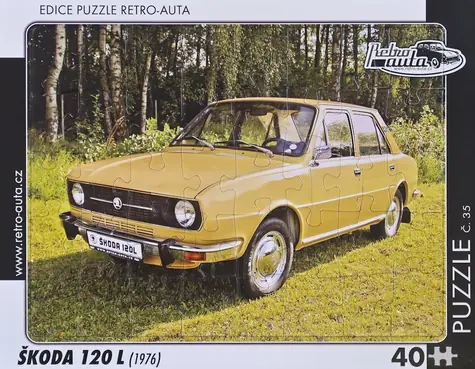 RETRO-AUTA Puzzle č.35 Škoda 120 L (1976) / 40 dílků / 32 x 24 cm