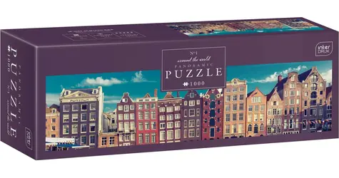 INTERDRUK Panoramatické puzzle Amsterdam / 1000 dílků / 96 × 32 cm