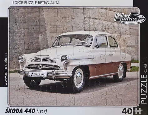 RETRO-AUTA Puzzle č.45 ŠKODA 440 (1958) / 40 dílků / 32 x 24 cm