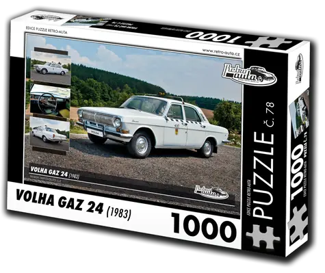 RETRO-AUTA Puzzle č. 78 Volha GAZ 24 (1983) / 1000 dílků / 66 × 47 cm