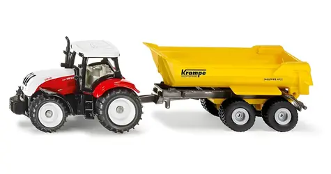 SIKU Traktor Steyr se sklápěcím přívěsem Krampe / Blister / od 3 let