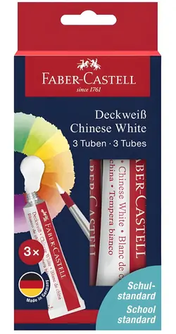 FABER-CASTELL Temperové barvy Connector 3x7,5 ml čínská bílá / Krycí malba