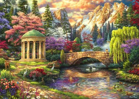 GRAFIKA Puzzle Klid zahrady / 500 dílků / 47,8 × 34,2 cm