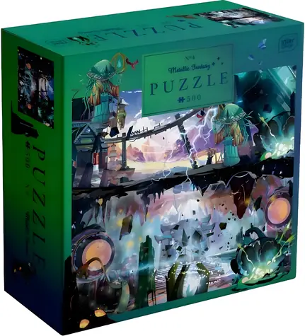INTERDRUK Puzzle Mettalic Fantasy: Tajemné město / 500 dílků / 47 x 33 cm