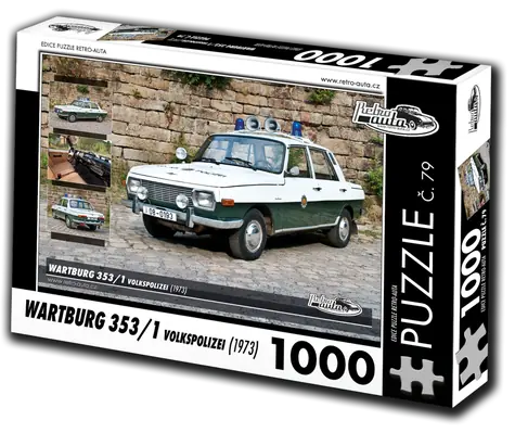 RETRO-AUTA Puzzle č. 79 Wartburg 353,1 Volkspolizei (1973) / 1000 dílků / 66 × 47 cm